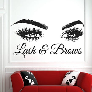 Lash & Brows Eyes Vinyl Salon Wall Decal Stickers - Ailime Designs - Ailime Designs