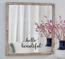Load image into Gallery viewer, Mirror &amp; Hello Beautiful Text Wall Art Stickers - Ailime Designs - Ailime Designs