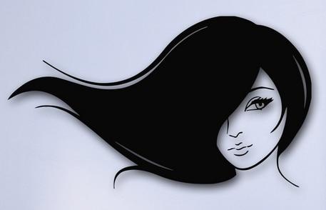 Woman Flowing Hair Design Wall Decal Stickers - Ailime Designs - Ailime Designs