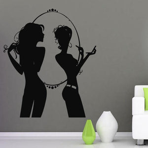 Two Beauty Babs & Mirror Wall Art Stickers - Ailime Designs - Ailime Designs