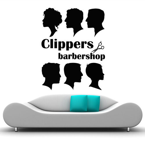 Unisex Barber Head Profile Wall Decal Stickers - Ailime Designs - Ailime Designs
