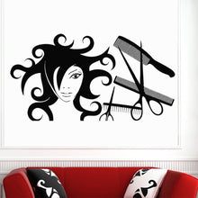 Load image into Gallery viewer, Woman Head shot &amp; Tools Wall Decal - Ailime Designs - Ailime Designs