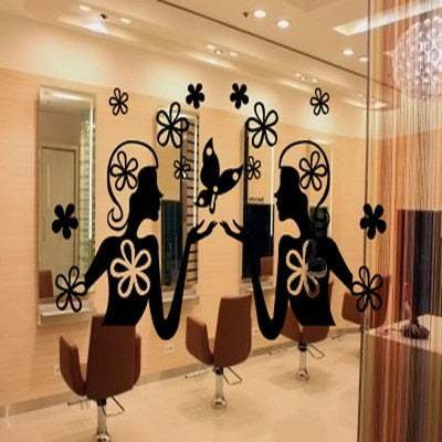 Silhouettes Ladies & Flower Motifs Wall Art Decals - Ailime Designs - Ailime Designs