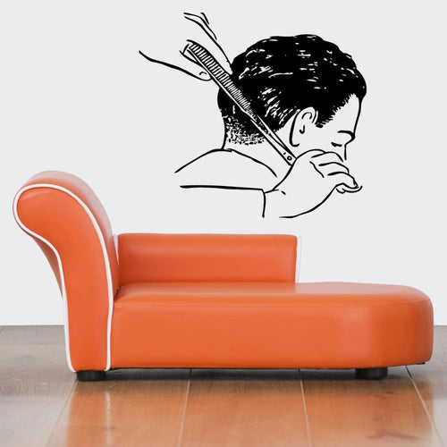 Male Client & Hair Trimming Wall Art Decals - Ailime Designs - Ailime Designs