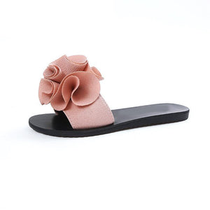 Women's Soft Sole Flower Motif Flip Flops - Ailime Designs
