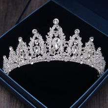 Load image into Gallery viewer, Bridal Crown &amp; Tiaras w/ Large Rhinestones - Ailime Designs - Ailime Designs