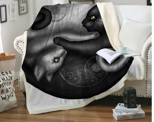 Morning Cat  Plush Throws - Ailime Designs - Ailime Designs