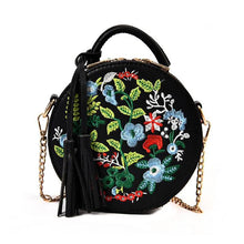 Load image into Gallery viewer, Women&#39;s Oval Embroidered Floral Print Design Purses - Ailime Designs - Ailime Designs