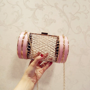 Women's Barrel Shape Design Mesh Handbags - Ailime Designs - Ailime Designs