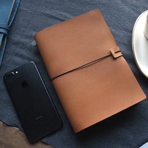 Genuine Leather Olive Green Vintage Notebook Planner - Ailime Designs