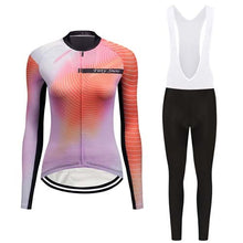 Load image into Gallery viewer, Long Sleeve 2Pc Cycling Jumpsuit Set- Women’s Stretch Lycra Workout Pants - Ailime Designs