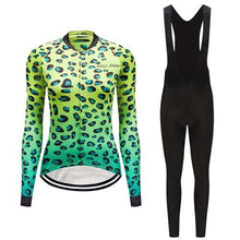 Load image into Gallery viewer, Long Sleeve 2Pc Cycling Jumpsuit Set- Women’s Stretch Lycra Workout Pants - Ailime Designs