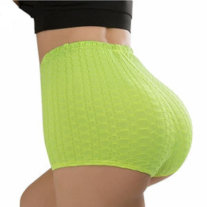 Yellow Textured Women's Summer Sexy Fitted Booty Shorts - Ailime Designs