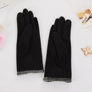 Women's Elegant Suede Gloves - Warm Soft Mittens - Ailime Designs