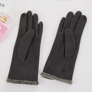Women's Elegant Suede Gloves - Warm Soft Mittens - Ailime Designs