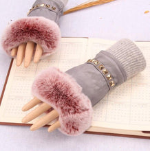 Load image into Gallery viewer, Cool Stylish Women&#39;s Genuine Leather Rabbit Fur Gloves - Ailime Designs