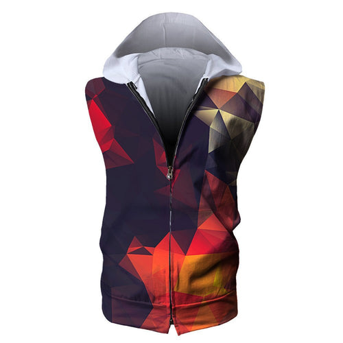 Men's Zipper Front Sleeveless Hooded Vests - Ailime Designs