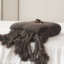 Load image into Gallery viewer, American Style Knitted Texture Rope Tassel Blankets - Ailime Designs - Ailime Designs
