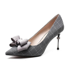 Load image into Gallery viewer, Women&#39;s Plaid Print Design Pumps
