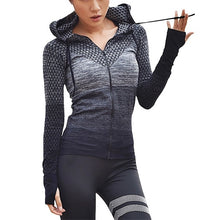 Load image into Gallery viewer, Hooded Women&#39;s Yoga Long Sleeve Zipper Front Yoga Jacket - Ailime Designs