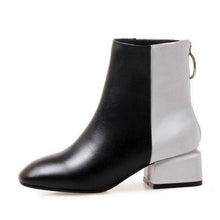 Load image into Gallery viewer, Women&#39;s Two-Toned Fifties Style Genuine Leather Ankle Boots - Ailime Designs