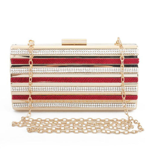 Acrylic Red Stripe Design Evening Bags - Ailime Designs - Ailime Designs