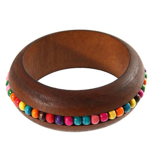 Beautiful Natural Wood Chunky Beaded Bracelet – Jewelry Craft Supplies