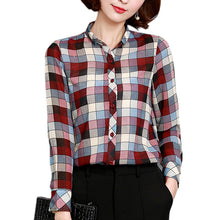 Load image into Gallery viewer, Women&#39;s Single-breasted Cotton Check Shirts - Ailime Designs - Ailime Designs