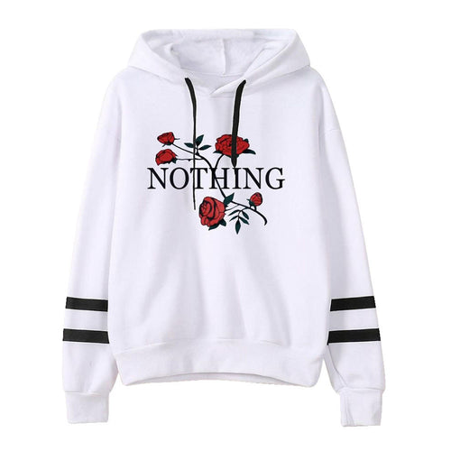 NOTHING Rose Print Hoodies - Long Sleeve Sweatshirts - Ailime Designs