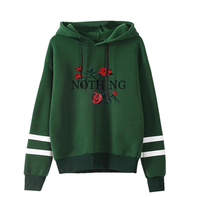 NOTHING Rose Print Hoodies - Long Sleeve Sweatshirts