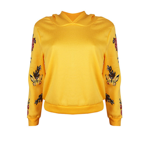 Butterflies Embroidered Women's Stylish Sweatshirt Hoodies - Ailime Designs