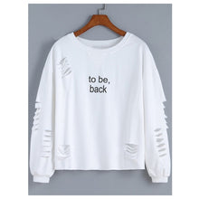 Load image into Gallery viewer, Women&#39;s Long Sleeve Sweatshirts w/ Cut-outs &amp; Text - Ailime Designs