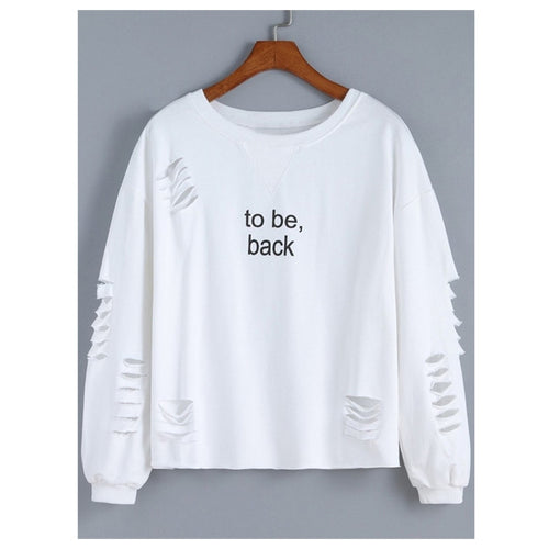 Women's Long Sleeve Sweatshirts w/ Cut-outs & Text - Ailime Designs