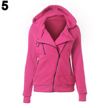 Load image into Gallery viewer, Women&#39;s Casual Zippered Asymmetrical Front Side Pockets Hoodie Coat Outerwear - Ailime Designs