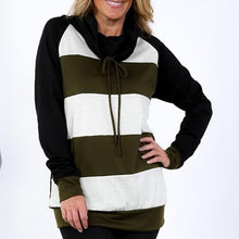 Load image into Gallery viewer, Women&#39;s Loose Bold Stripe Hooded Tops - Ailime Designs - Ailime Designs