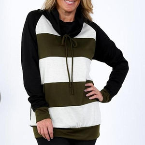 Women's Loose Bold Stripe Hooded Tops - Ailime Designs - Ailime Designs