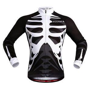 Skeleton Screen Printed Long Sleeve Cycling Jacket - Sportswear Clothing Accessories - Ailime Designs