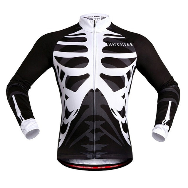 Skeleton Screen Printed Long Sleeve Cycling Jacket - Sportswear Clothing Accessories - Ailime Designs