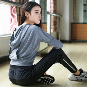 Women's T-back Design Hooded Sports Yoga & Running Jacket