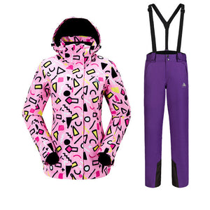 Women's 2pc Suspender Overalls & Jacket Outdoors Sports Ski Jaclets - Ailime Designs
