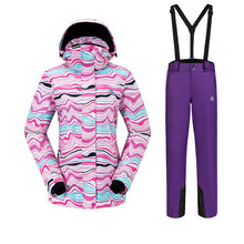 Load image into Gallery viewer, Outdoors Sports Thermal Breathable Waterproof Wear-resistant Women&#39;s 2 pc Ski Jacket Sets - Ailime Designs