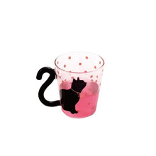 Load image into Gallery viewer, Kitty Cat Clear Glass Cups w/ Tail Handles - Ailime Designs
