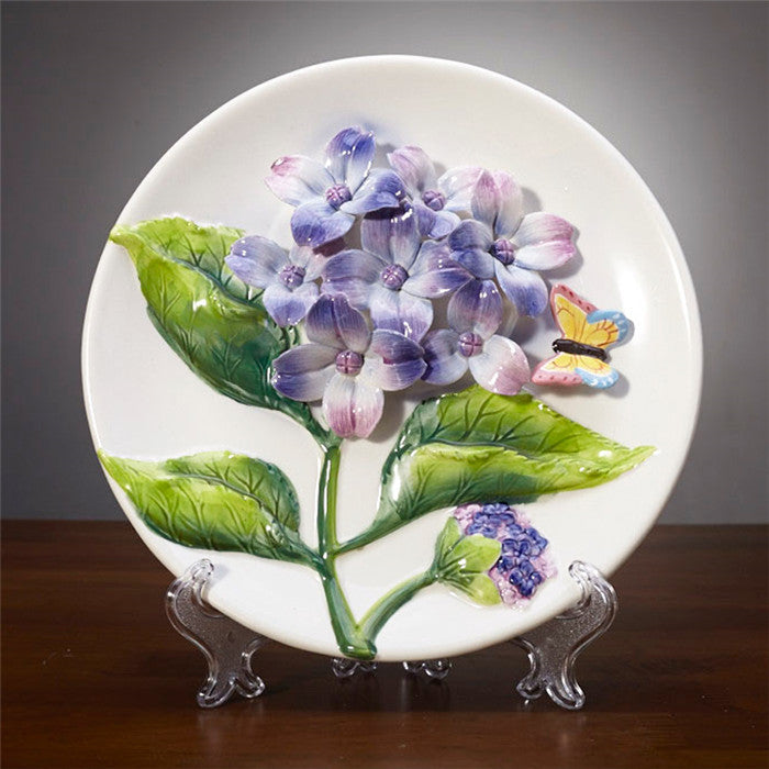 Handmade Embossed Hyacinth Flower Decorative Plate - Ailime Designs - Ailime Designs