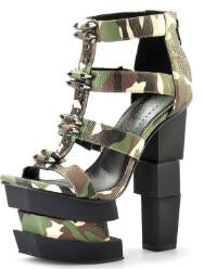 Women's Sexy Camouflage Print Design Platform Shoe Boots