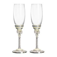 Load image into Gallery viewer, Crystal Base Design Champagne Glasses - Ailime Designs
