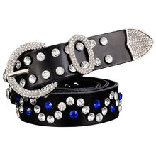 Load image into Gallery viewer, Wave Design Multi Colored Women&#39;s Genuine Leather Thin Belts