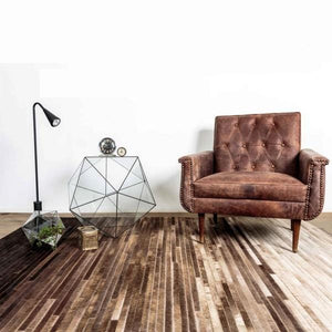 Wood Grain Genuine Leather Skin Decorative Floor Rug Coverings