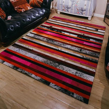 Load image into Gallery viewer, Luxury 3D Bold Stripe Design Genuine Leather Skin Area Rugs