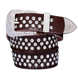 Women's Luxury Genuine Leather Rhinestone Belts - Ailime Designs