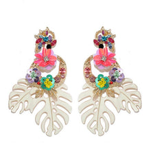Load image into Gallery viewer, Flower Leaf Design Crystal Earrings for Women - Ailime Designs